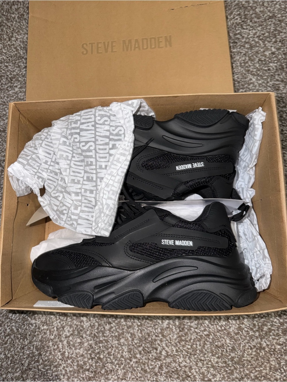 Steve Madden Black Men's Chunky Platform Sneakers